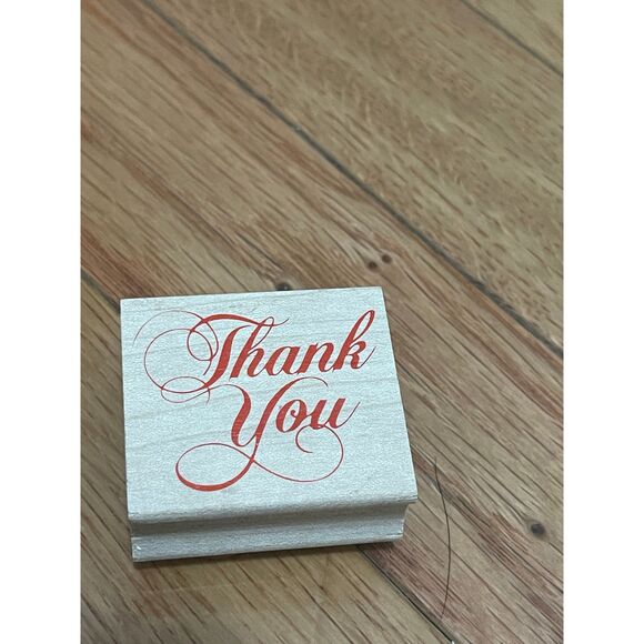 💕Thank You Rubber Stamp Cursive Font Scrapbooking/Crafting - Picture 1 of 3